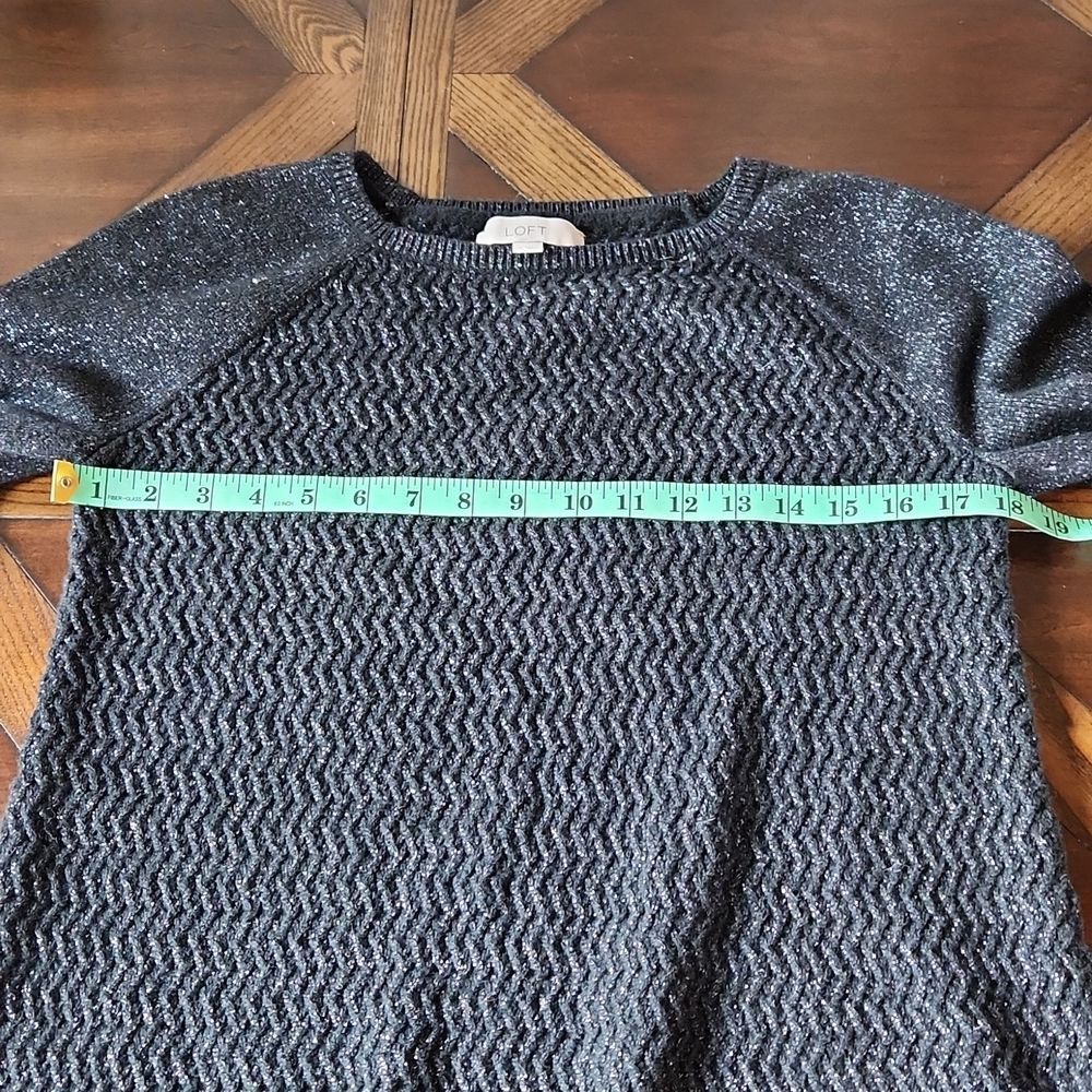 LOFT long sleeve black shimmer sweater Medium - Picture 7 of 9
